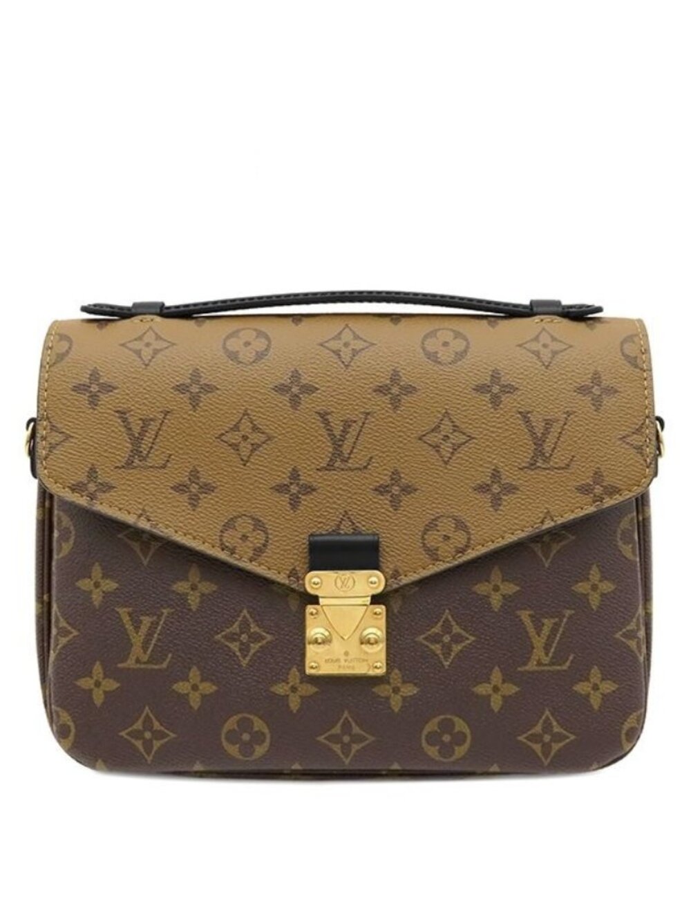 Louis Vuitton 2-Way Bag Pochette Metis MM Monogram Canvas Reverse Gold Brown